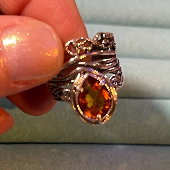 Or Paz Citrine Teardrop Look of Stack Ring sz7 - Picture 3 of 8